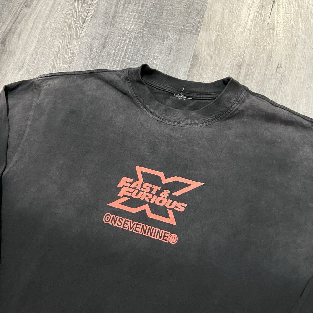 Fast And Furious Racing Movie T Shirt ONSEVENNINE Sun Faded Black Long Sleeve XL - Picture 3 of 4